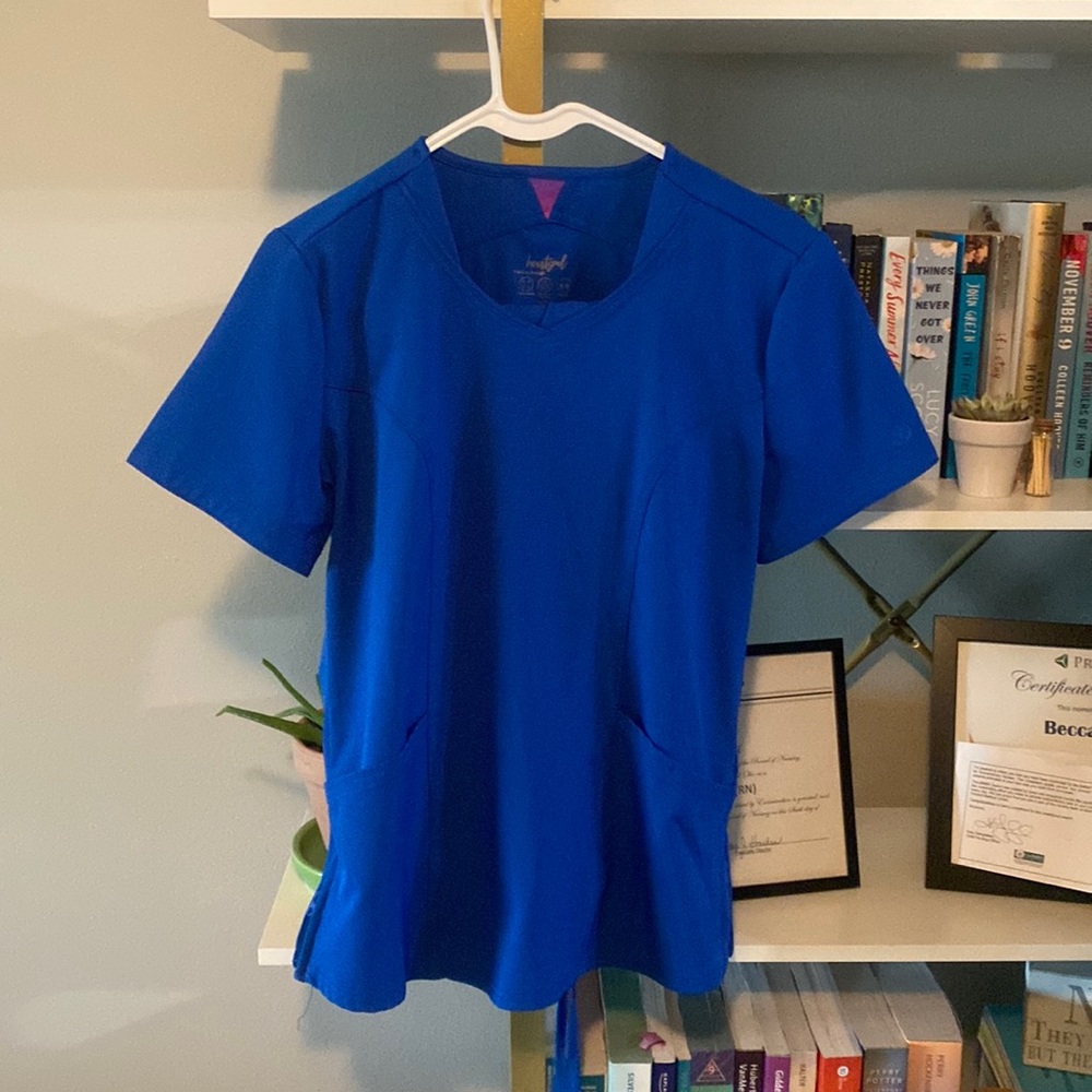Blue scrub top and bottom